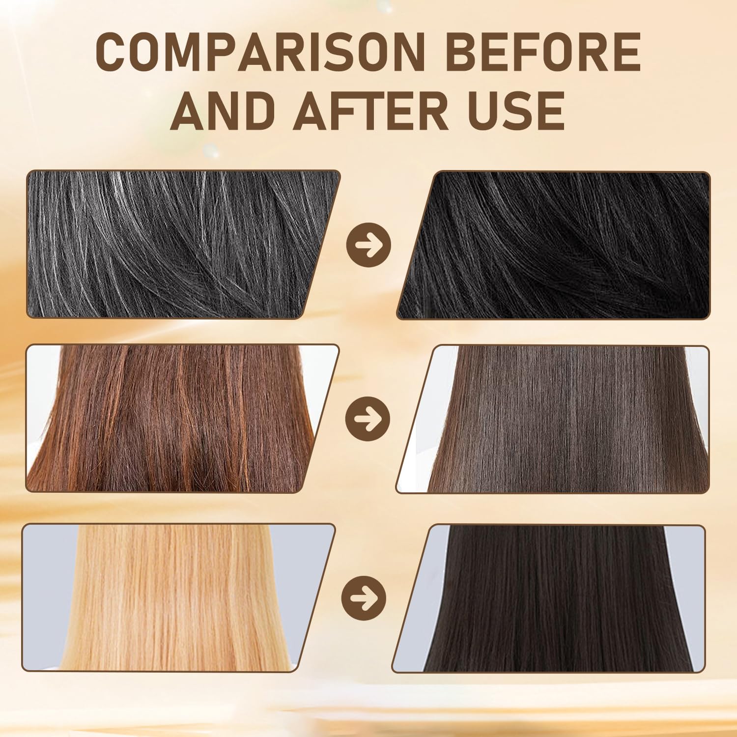 2PCS 2 in 1 Convenient Hair Dye Comb For Gray, Instant Hair Coloring Comb, Portable Hairs Dye Concealer, Temporary Quick Gray Hairs Coverage, Quick-Drying, Natural Texture Friendly to Beard (Brown)