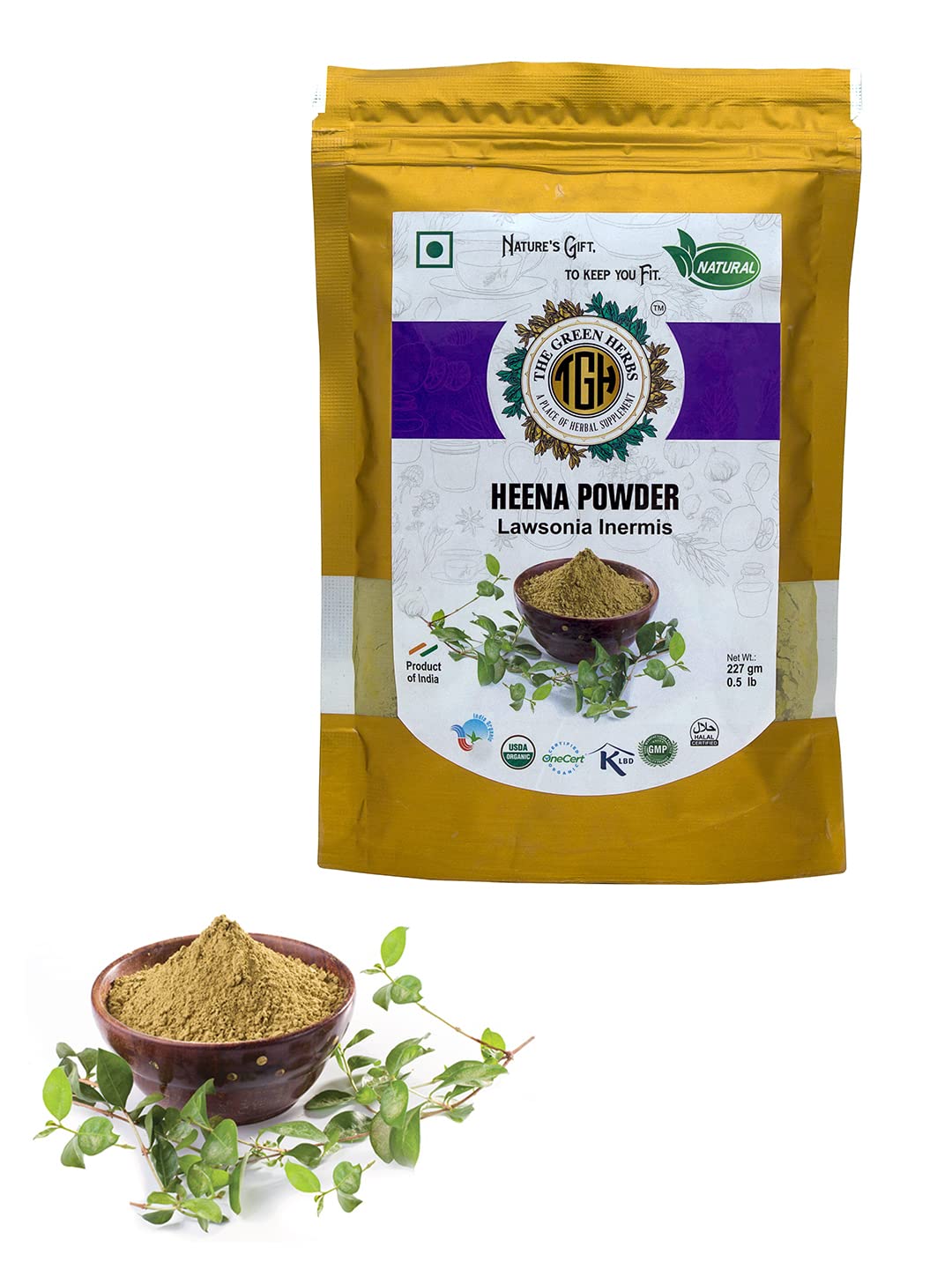 GREEN HERBS Premium Henna Powder 227g Finely Ground, NonGMO