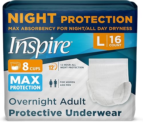 Inspire Pañales para adultos para mujeres u hombres, máxima absorción, nuestra ropa interior para incontinencia más absorbente y seca para mujeres u