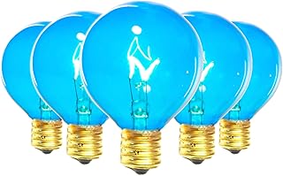 EST. LEE DISPLAY L D 1902 Indoor ï¼† Outdoor G50 Globe Light Bulbs, Transparent Colored Glass, Incandescent, Steady, E17 Base, Blue Color, 1 Box of 25, 25pcs (Blue)