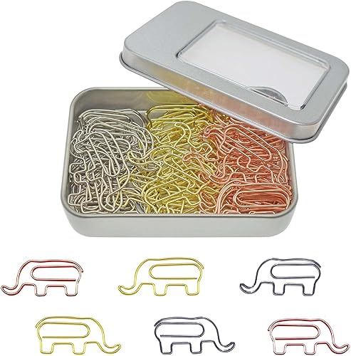 Bonitos marcadores de papel con forma de elefante, divertidos suministros de oficina, regalos de elefante para mujeres, hombres, compañeros de