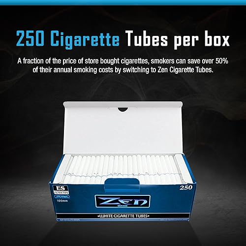 Miniatura 5 de Zen - Tubos para cigarrillos  3.937 in  Azul  Paquete de 5  1250 tubos  Calidad premium y asequibilidad  Incluye paquete LifeMods