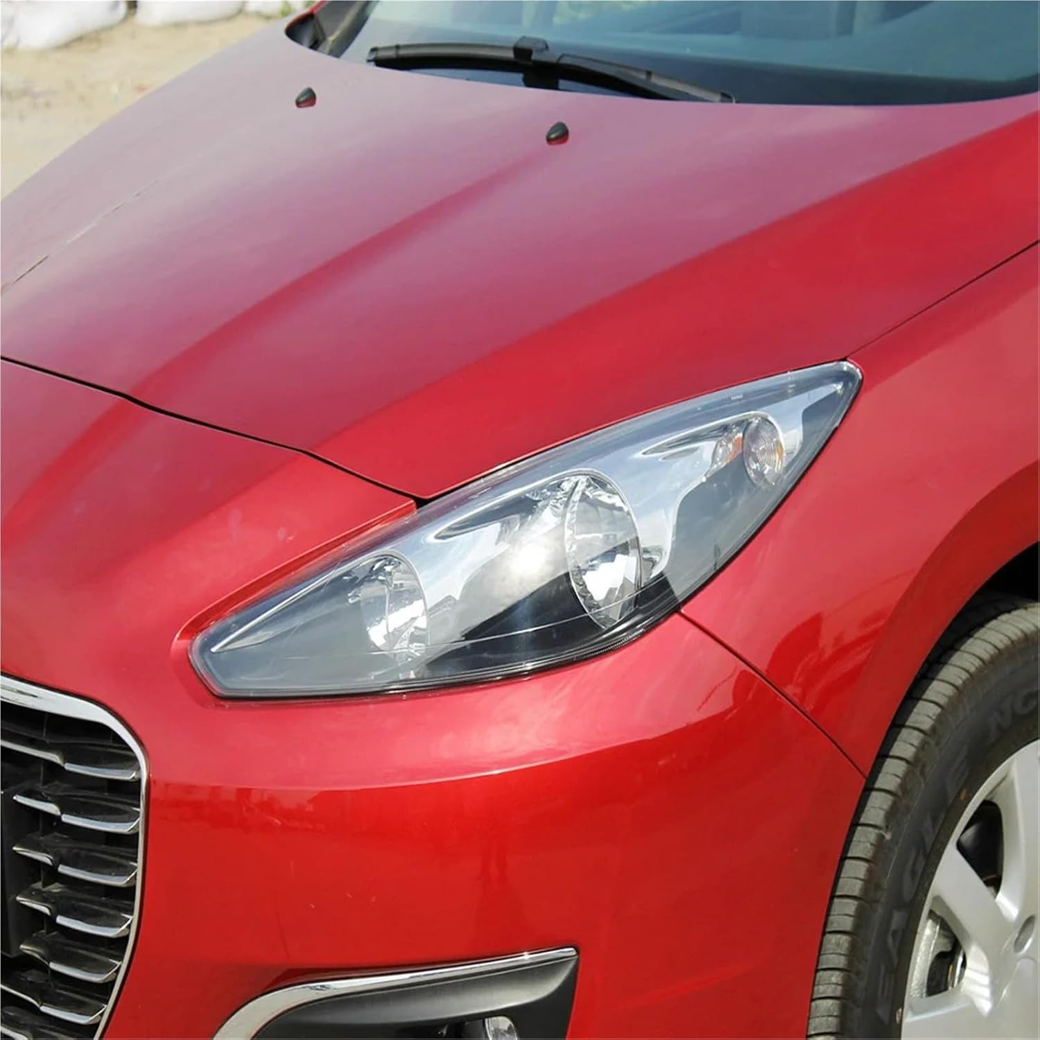 Car Front Lights Glass For Peugeot 308 2012 2013 2014 2015 accessories Headlight Cover Case Lens parts(Left Side)