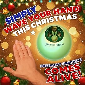 Talking President Predicto Fortune Telling Ball - Lights Up & Trump Talks - Ask Questions & Hear Donald Answer - Funny White Elephant Gifts for Men - Trump Christmas Merchandise, Gag Gift