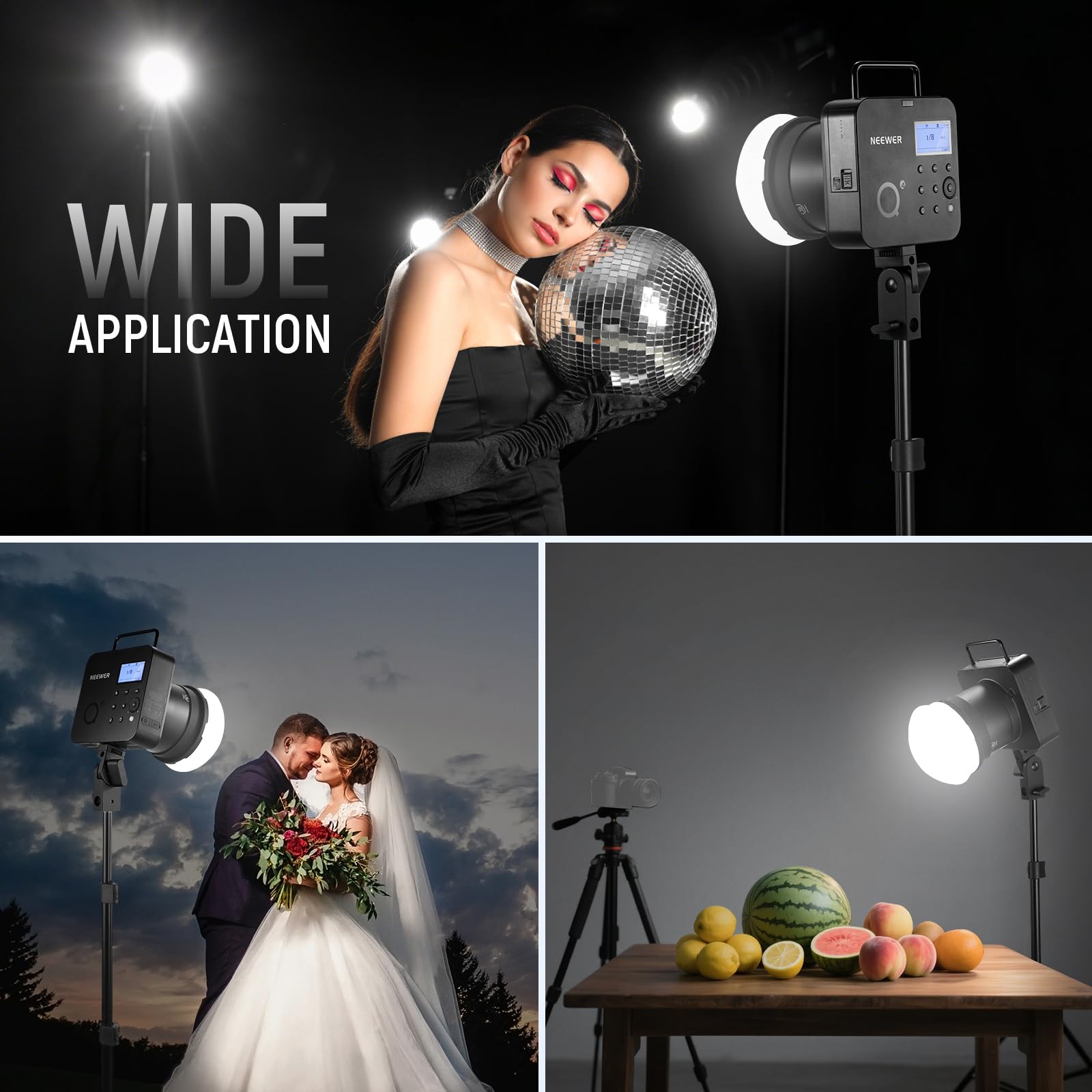 NEEWER Diffuseur en Silicone avec Anneau Adaptateur Magnétique pour Flash Q4&Q6 pour Extérieur, Speedlite Modificateur de Lumière pour Portraits, Photographie Produit, Mariage, Commercial, CRS10