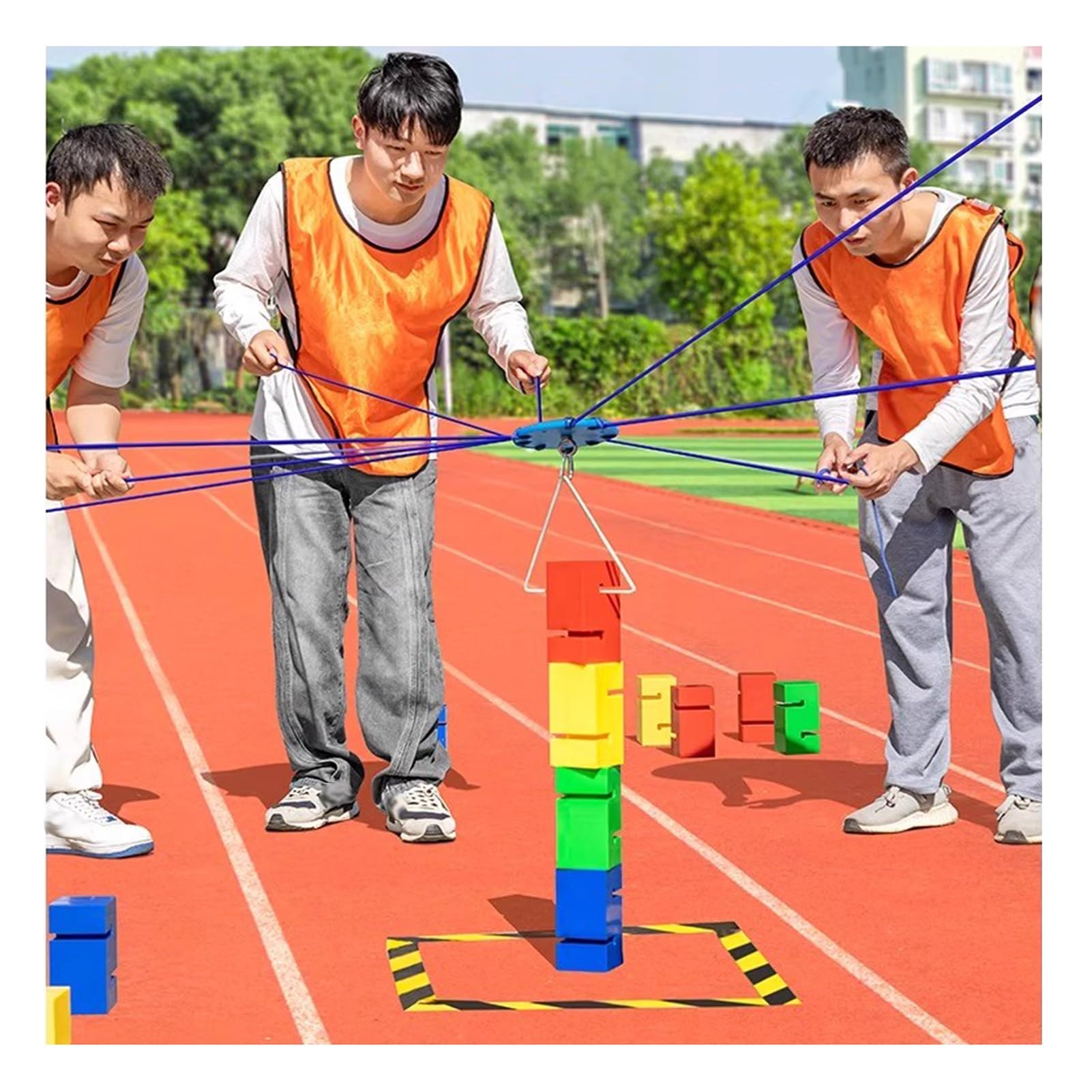 Teamwork-Spiele Team-Turmspiel For Firmenveranstaltungen For Erwachsene Bei Der Arbeit, Outdoor-Aktivitäten, Field Day-Spieleset For Die Büro-Schulgruppe, Strategie-Wettbewerbsspiel(Yellow,5PCS)