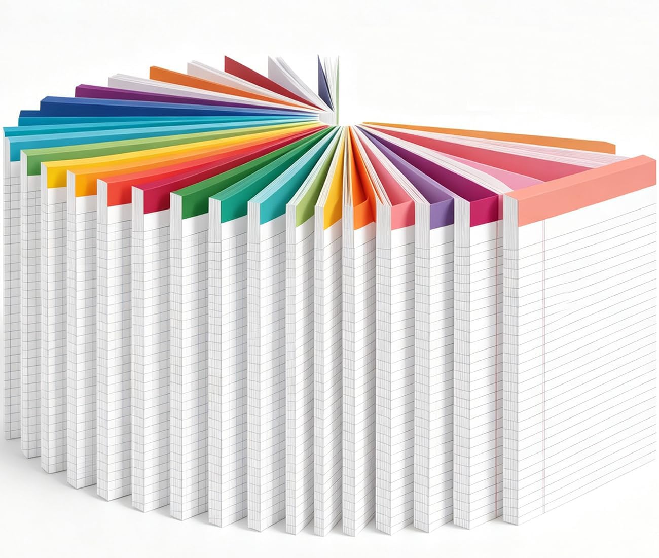 Yaridar Confezione da 15 blocchetti per appunti da 21,6 x 28,5 cm, 50 fogli/confezione, blocchi per appunti colorati con stampa trasparente, blocchi per appunti di carta, blocchi per appunti