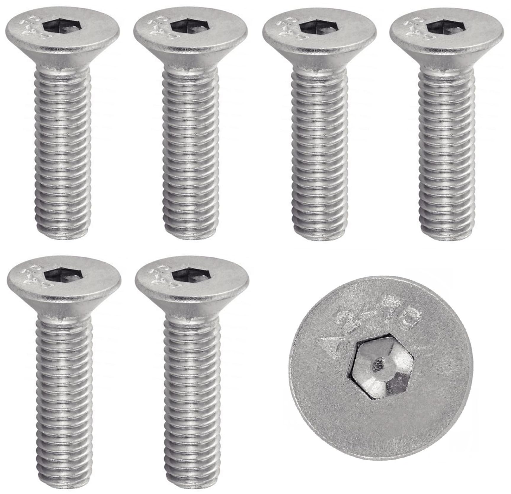 Screws Stainless Steel M5 x 45 mm Countersunk Head BTR Diameter 5 x 45 mm, Silver
