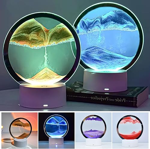 Miniatura 2 de Worparsen Arte de arena en movimiento con luz nocturna, movimiento líquido dinámico 3D, juguetes de arte de arena de escritorio grandes, pintura de