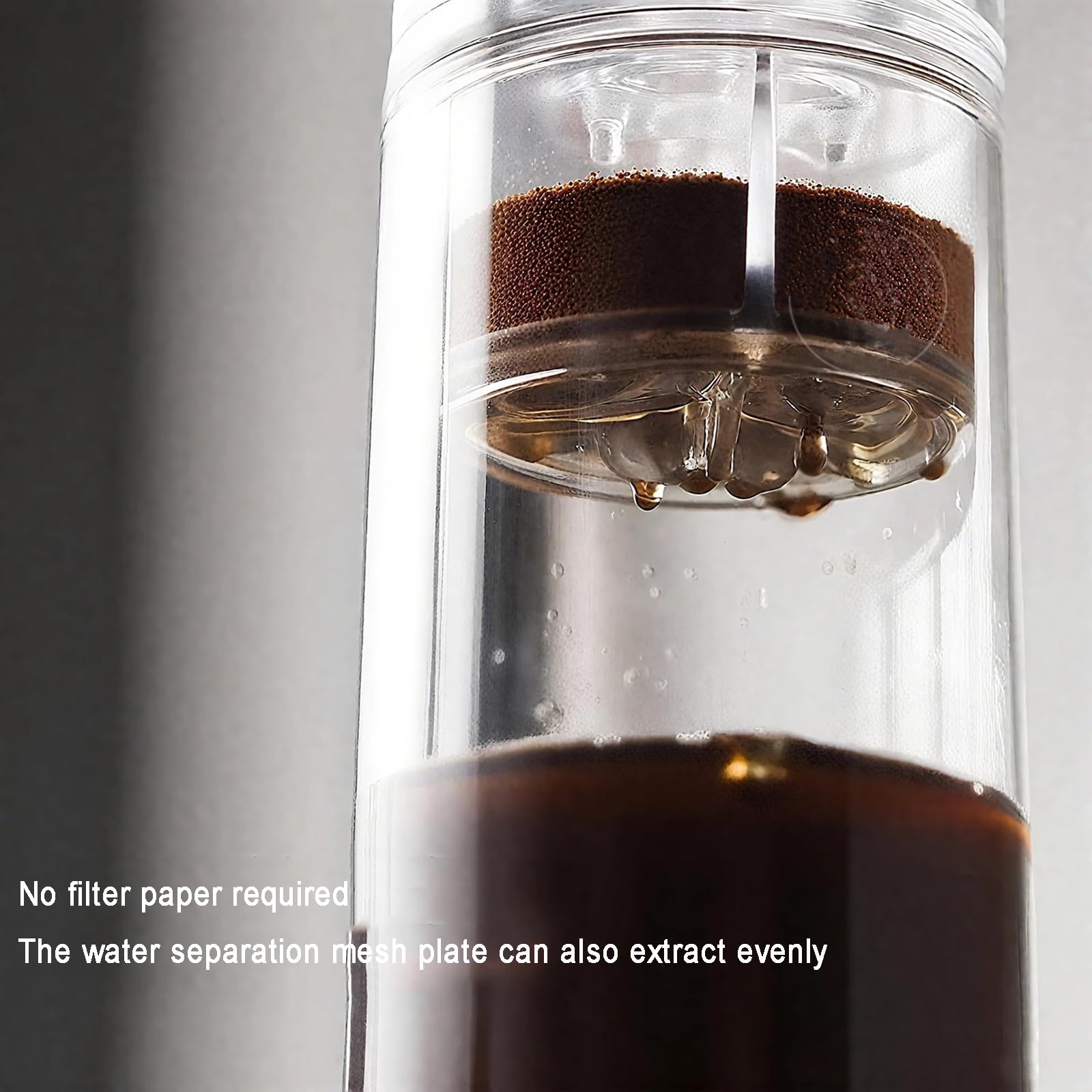 Ekspres do kawy Cold Brew, zaparzacz do mrożonej herbaty z regulowanym przepływem wody, szklana karafka 600 ml, 2-4 filiżanki do domowego biura