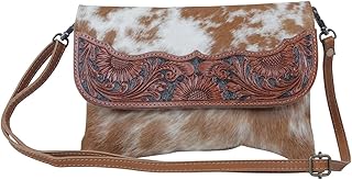 Myra Bag Brown Shells Hand-Tooled Bag S-3996