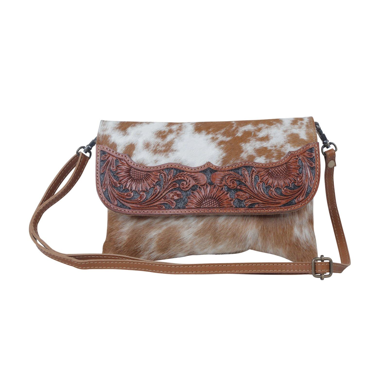 myra bag Brown Shells Hand-Tooled Bag S-3996-picture-19