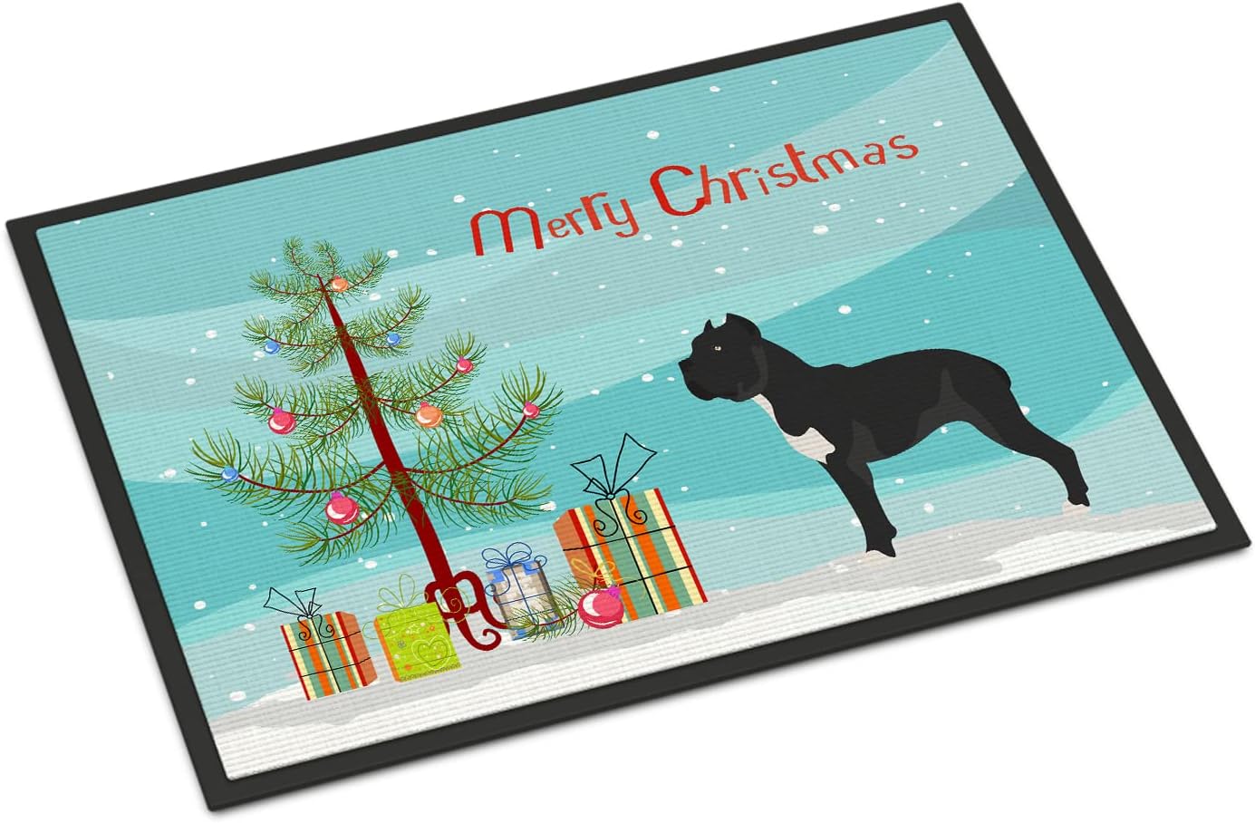 Caroline's Treasures BB8507JMAT Cane Corso Christmas Doormat 24x36 Front Door Mat Indoor Outdoor Rugs for Entryway, Non Slip Washable Low Pile, 24H X 36W