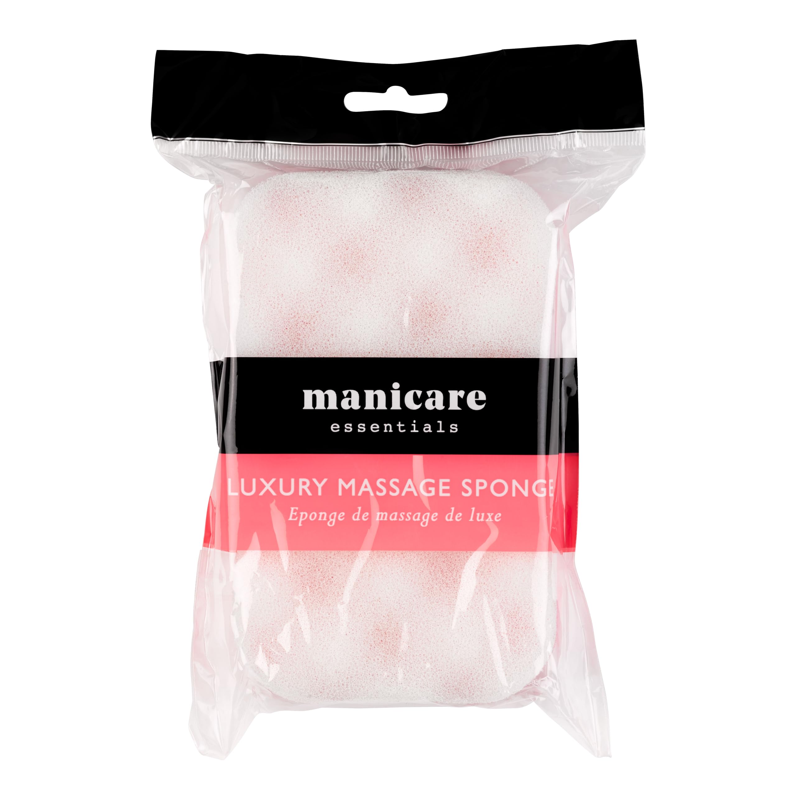 Manicare Luxury Massage Bath Sponge, Wash Exfoliate And Massage, Shower Body Scrubber, Pink Double Sided Cleaning Sponge, Durable And Long lasting, Lather And Use With Shower Gel Or Body Wash