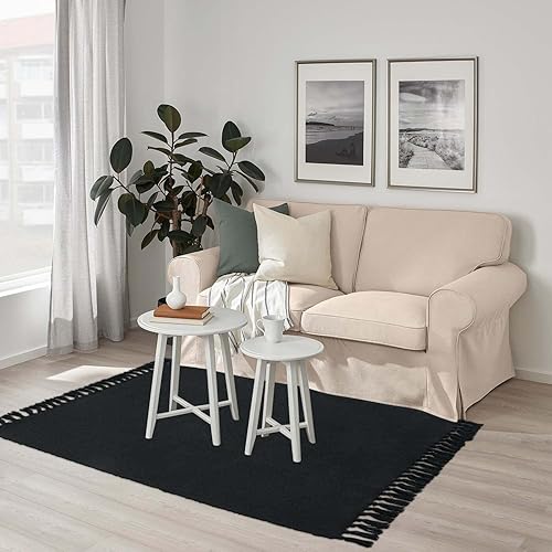 Miniatura 2 de Seavish Alfombra de entrada lavable de 3 x 5 pies, alfombra negra para sala de estar, alfombra grande para puerta interior, entrada interior,