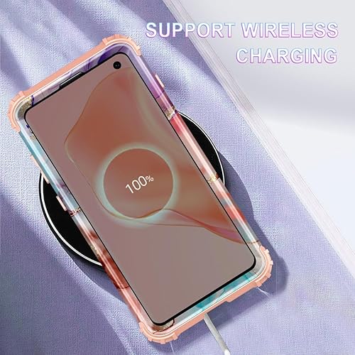 Miniatura 8 de Casetego Funda compatible con Galaxy S10, diseño floral de tres capas, híbrida, resistente, a prueba de golpes, funda protectora de cuerpo completo