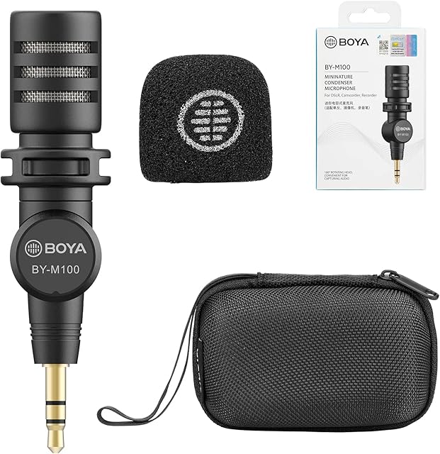 BOYA Mini Omnidirctional 3.5mm TRS Condenser Microphone for DSLR Camera Camcorder Recorder Video Recording