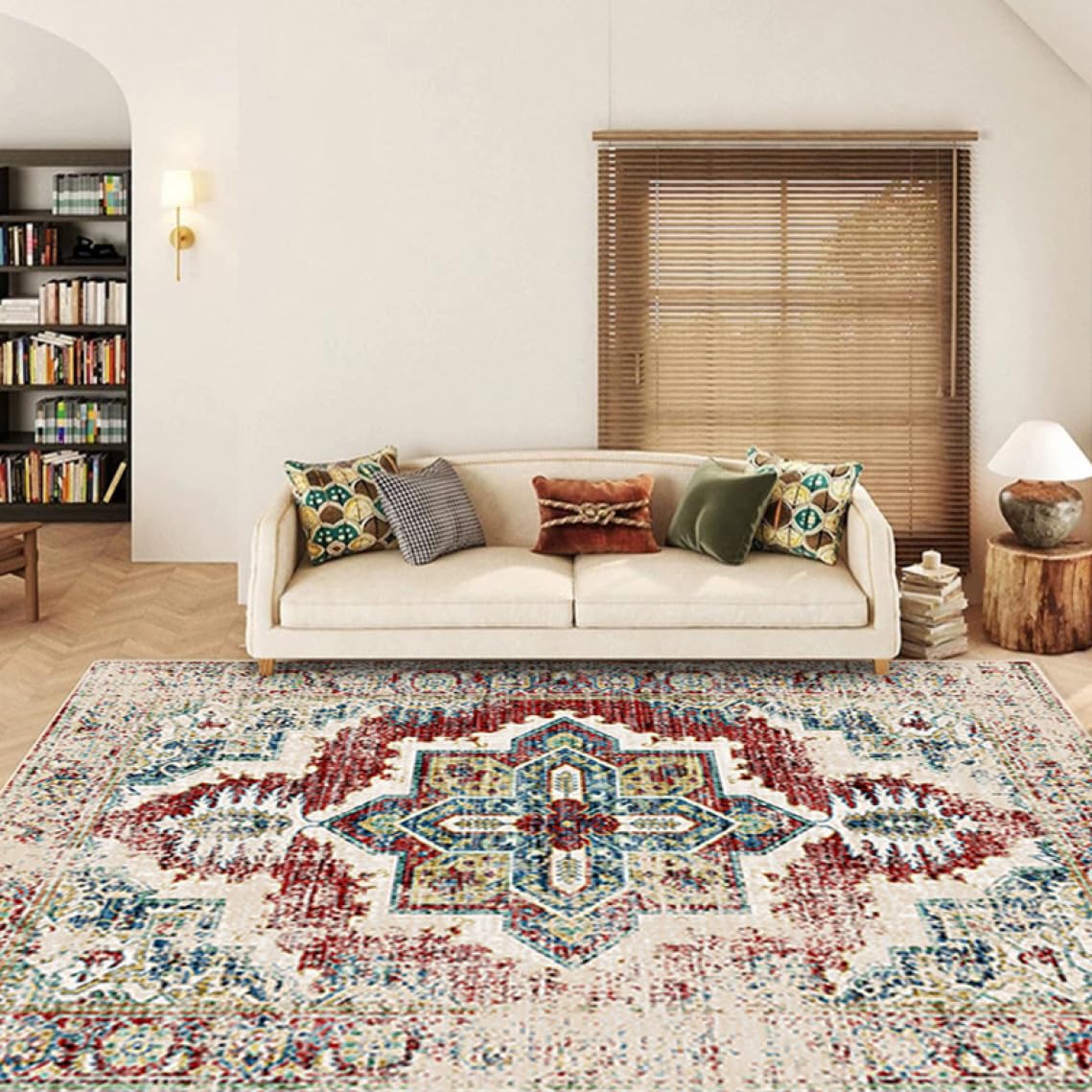 Amazon.co.jp: ラグ ヴィンテージ風 ペルシャ絨毯風 オリエンタル柄