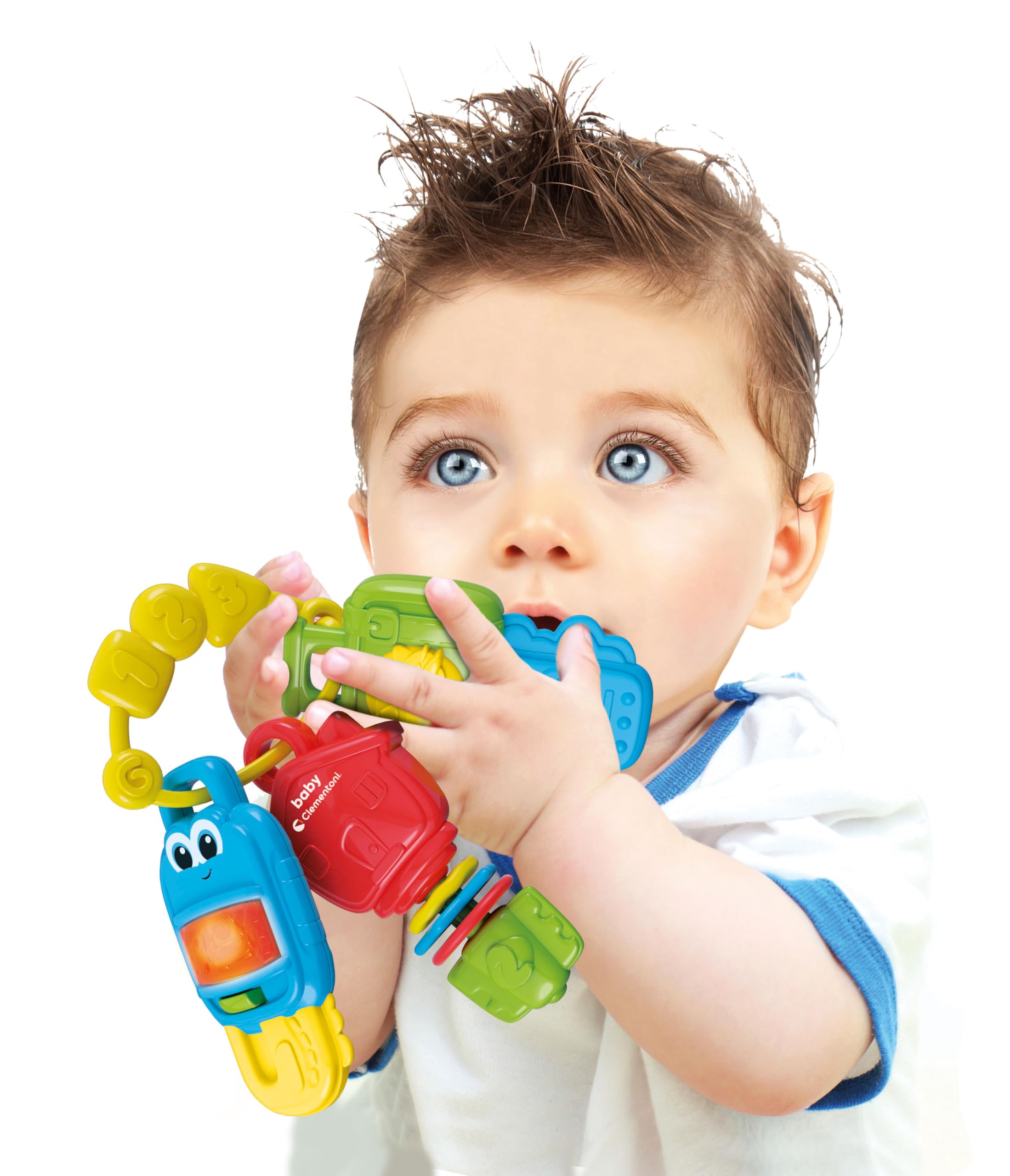 Clementoni - 3 Chiavi Giocattolo Interattive, Multi-Activity Keys, Gioco Musicale Elettronico per la Prima Infanzia con Luci e Suoni, Bambini 3-36 Mesi, Batterie Incluse, 17914
