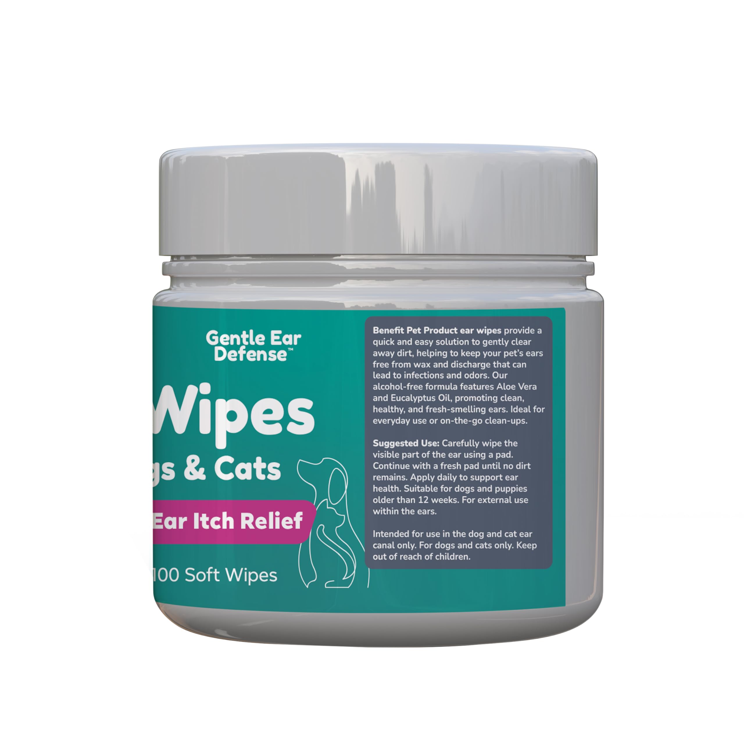 Benefit Pet Products Dog Ear Wipes - Ear Cleaner for Dogs to Prevent Infections, Itching & Odor - Aloe & Eucalyptus, Grooming Wipes - 100 Count - image 8
