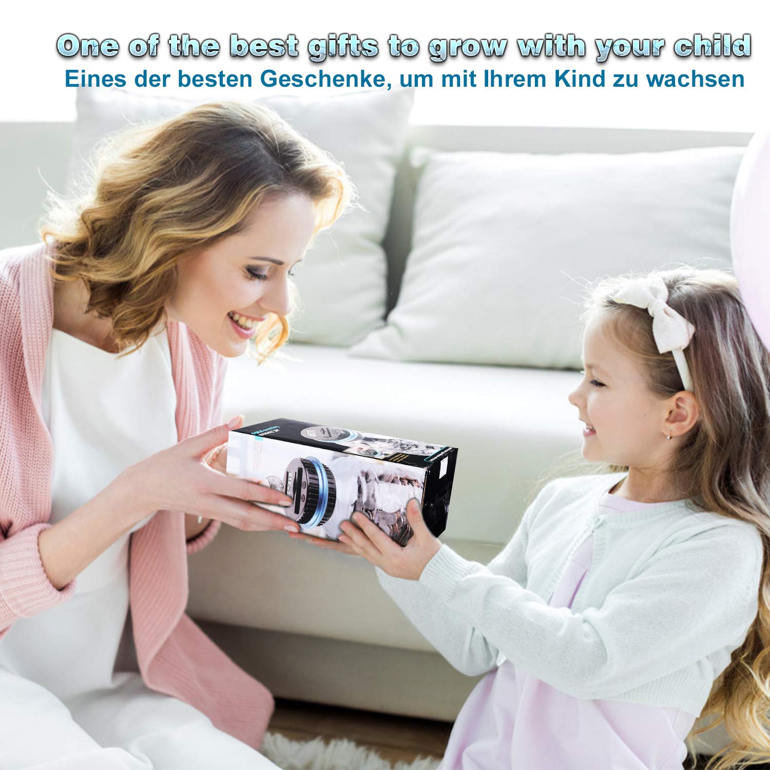 MOMMED Salvadanaio Elettronico Digitale EUR Contatore, Automatico Angolo Contante Money Box per Bambini e Adulti, 1,8L Con Schermo LCD, Scatola di Risparmio di Denaro Grande