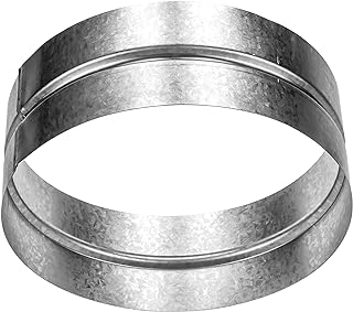 8" Inch Metal Vent Duct Connector - Vent Extension - Galvanized Metal Pipe Connection - 8 Inch Dryer Vent Coupler - Metal Dryer Pipe Coupling - Rigid 8" Inch Metal Hose Extension