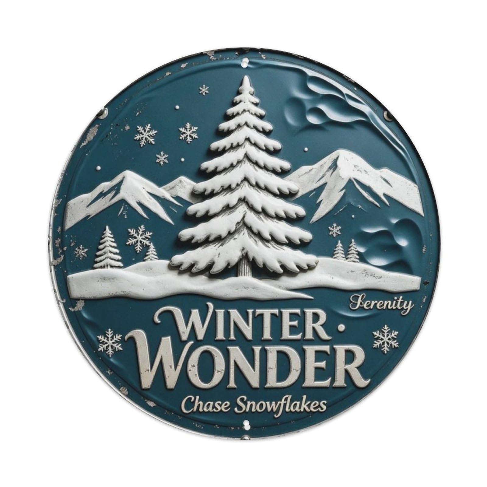 Chase Snowflakes Metal Tin Sign Plaque