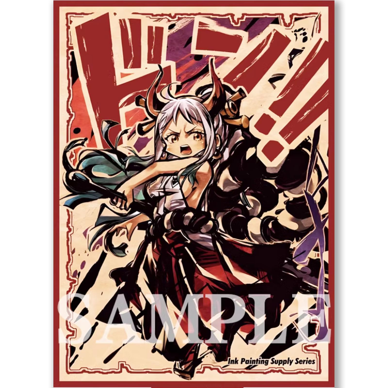 60ct 67x92mm Ink Holographic Flashing Top Loading Trading Card Sleeves Deck Protector for MTG/TCG/PTCG Art Anime Printing Card Sleeves Protectors (Yamato)