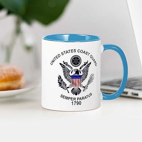 Miniatura 6 de CafePress Uscg_Flg_D1 - Taza de café de cerámica, taza de té, 11 onzas