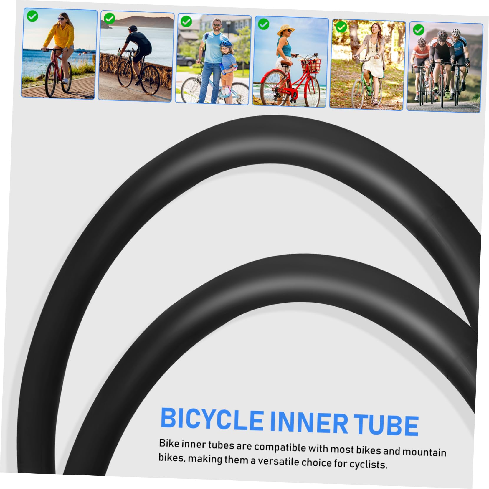 2 Cámaras de Bicicleta de 26 Pulgadas para Montaña Válvula, Caucho Butílico Resistente y Ahorro de Espacio, Adecuado para Reemplazo de Neumáticos Interiores