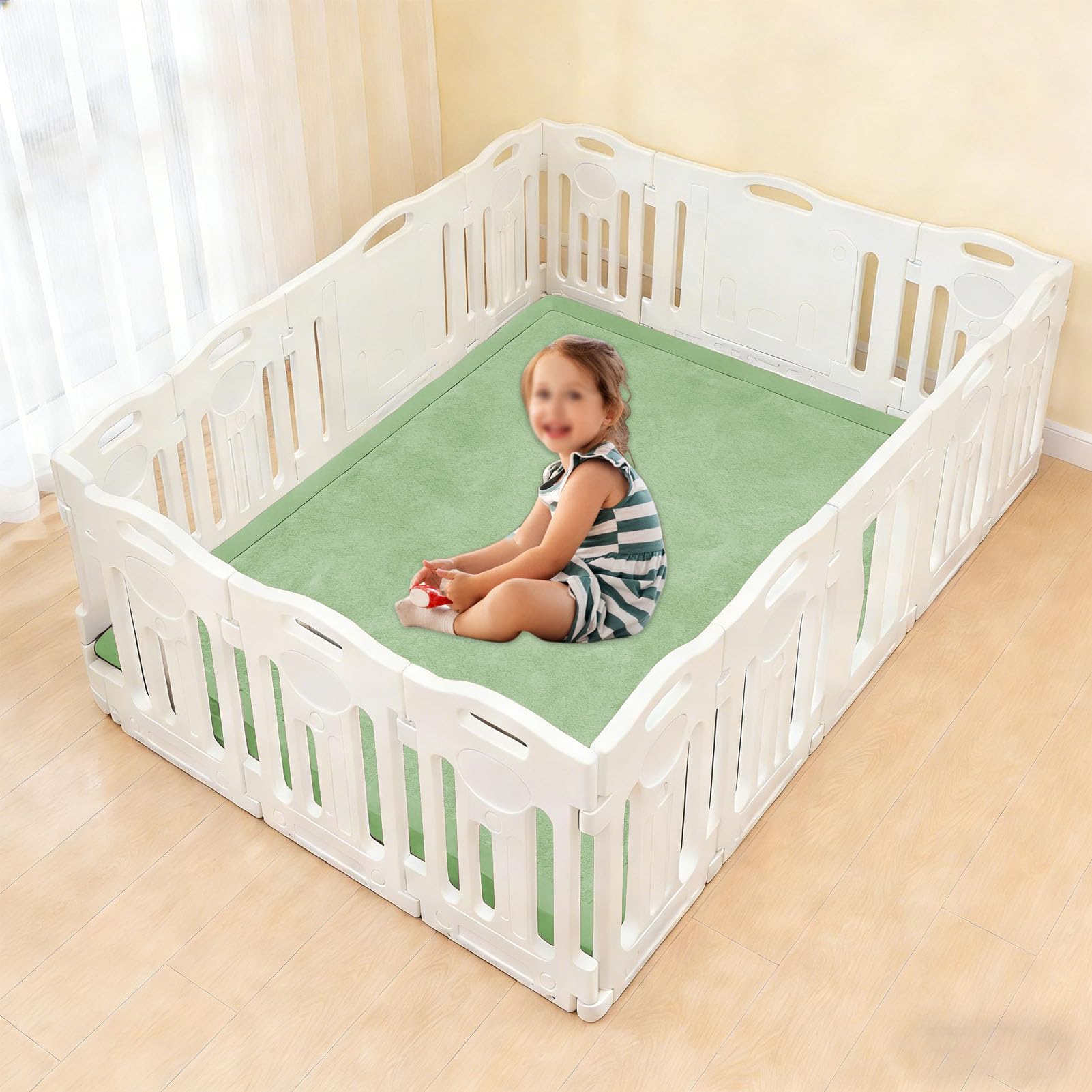 Krabbelmatte Baby 200 x 200 cm 2cm Extra Dicke Schaumstoff Spielmatte, Pflegeleichte Krabbeldecke Baby mit Rutschfester Unterseite, Spielteppich Kinder, für Wohn und Kinderzimmer