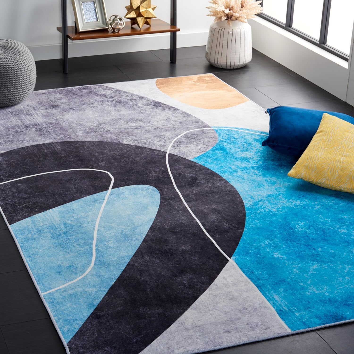Tapis antidérapant 200 x 290 cm résistant aux taches pour salon et chambre