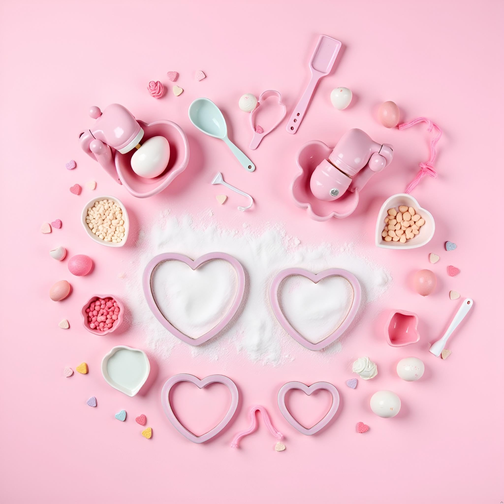 Juego de 4 cortadores de galletas con forma de corazón de diferentes tamaños, moldes para sándwiches, fondant, pasteles, utensilios para hornear, moldes para galletas, postres y caramelos,