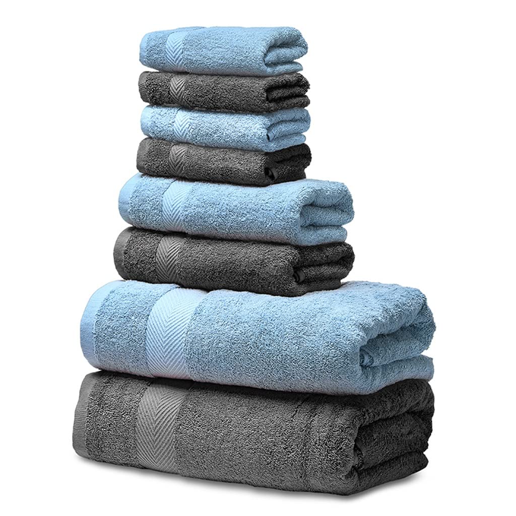 Bath Towel Set 2 Large Bath Towels 2 Hand Towels 4 Washcloths Cotton Highly Absorbent Bathroom Towels Pack