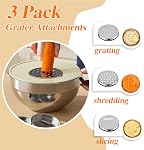 Mixing Bowls with Lids Set, 6 PCS Stainless Steel Mixing Bowls with 3 Grater Attachments, Kitchen Food Storage Organizers Nesting Mixing Bowl, Large Size 4.5, 3.5, 2.1, 1.5, 1.1, 0.7QT