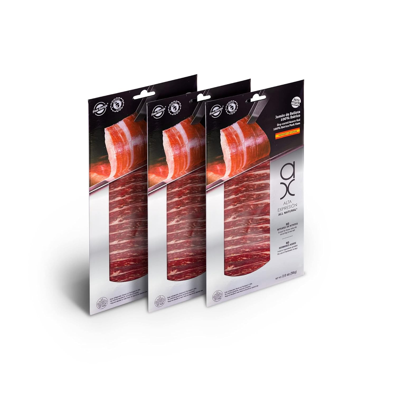 Pack Sliced Dry-cured Acorn-fed 100% Ibérico Pork Ham AX by Covap (3x2 oz)