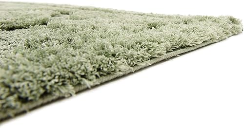 Vista 171 de Unique Loom Trellis Shag Collection Plush Geometric Modern Moroccan Lattice Green Runner Rug (2' 0 x 6' 7)