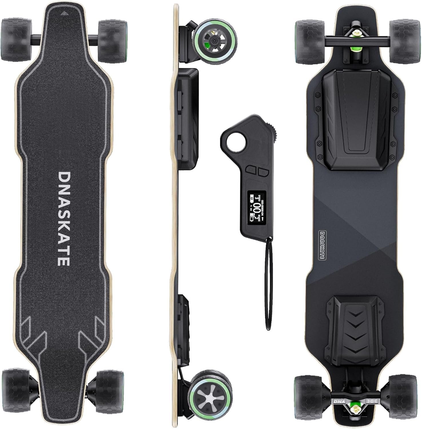 V4 - Patineta eléctrica con control remoto, velocidad máxima de 28 Mph, rango de 22 millas, motor de cubo de 1000 W, monopatín de longboard para adultos y adolescentes