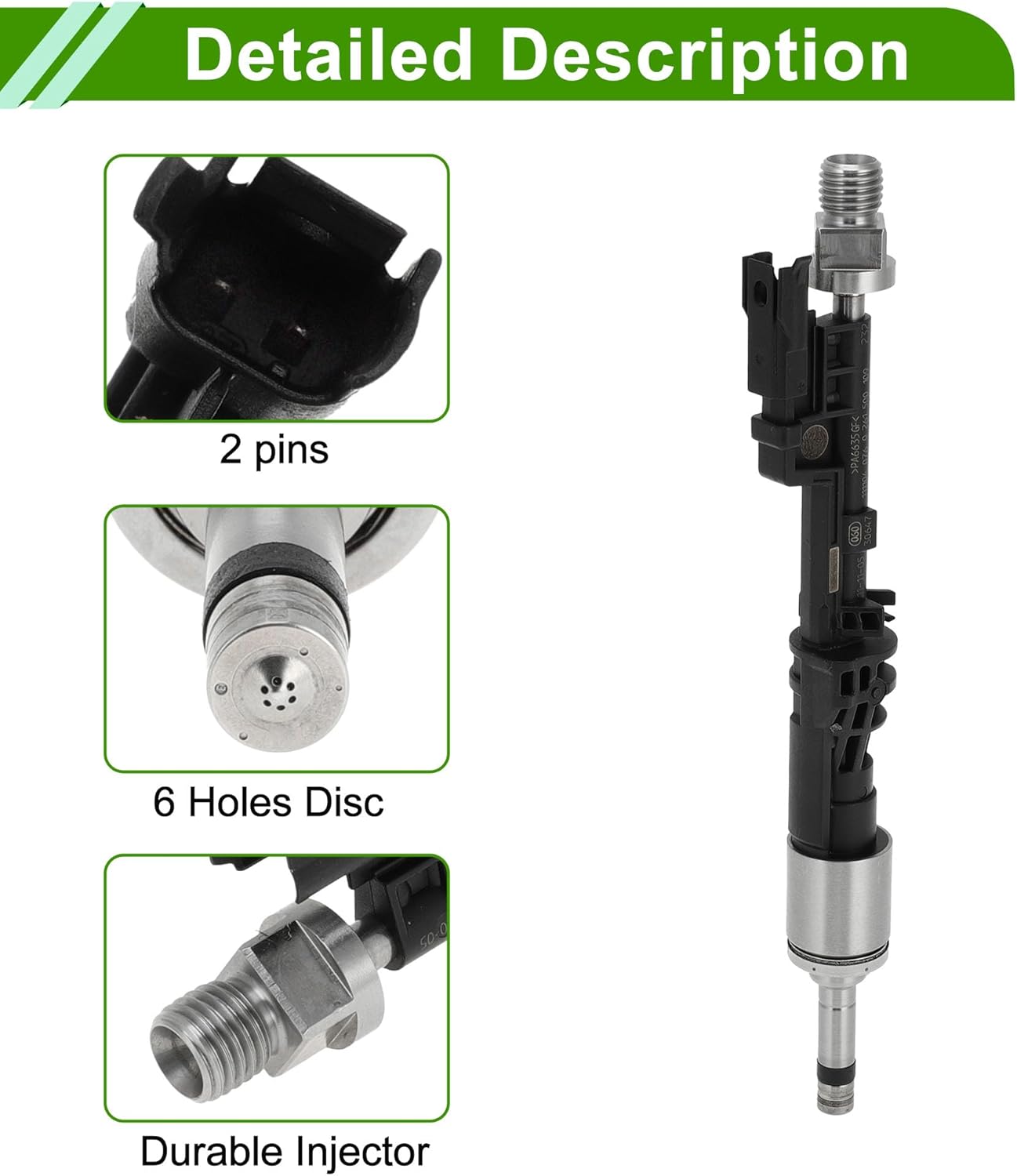 No.13647597870 Fuel Injector for BMW 335i Base 3.0 2009-2015 for BMW 528i Base 2.0 2012-2013 for BMW X3 X5 X6 35i 3.0 2011-2013