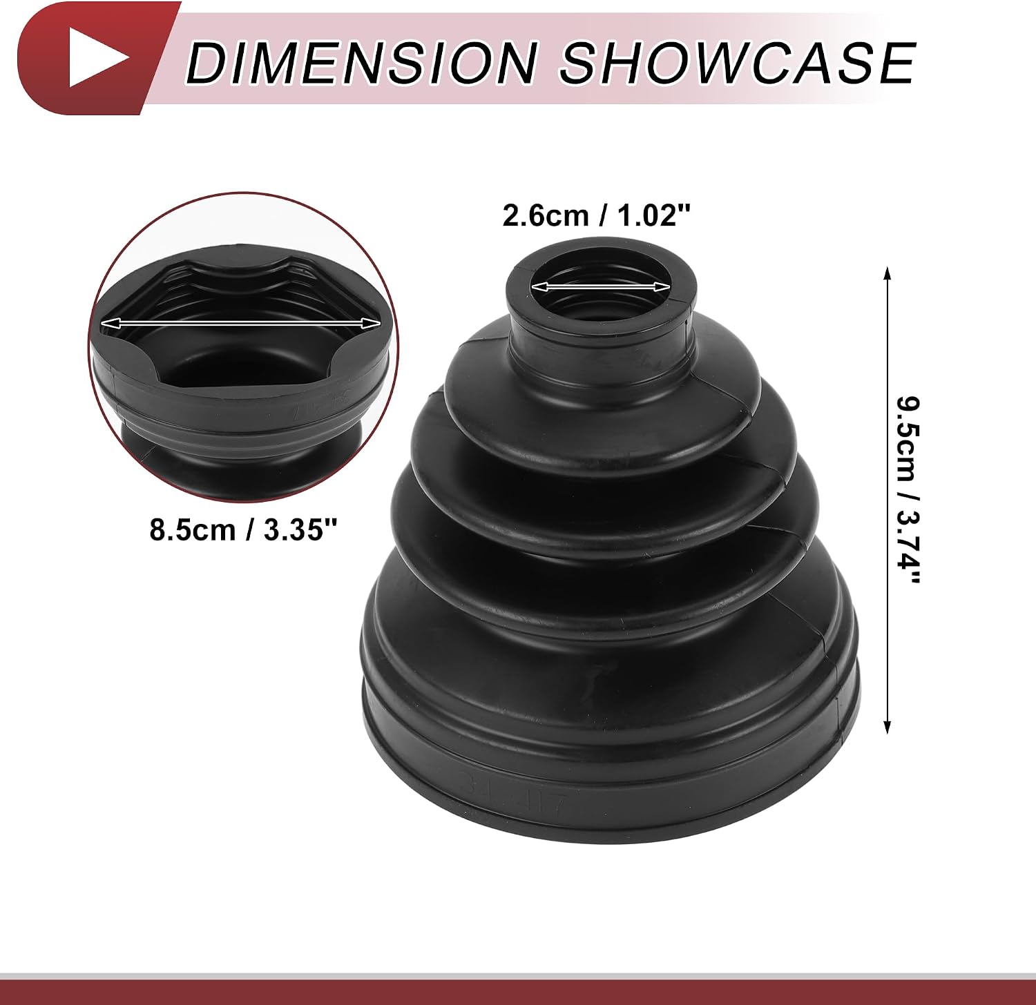 1 Set CV Joint Boot Kit for Nissan Maxima 2002 for Nissan Juke 2014-2017 Inner Constant Velocity Joint Boot W/Clamps No.397416N225 Black Rubber