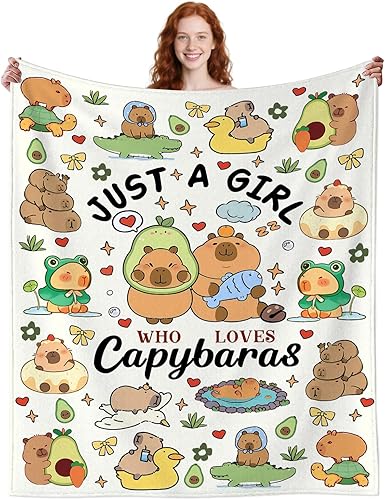 Capybara - Manta de franela cálida con temática de Capibaras para amantes de Capybara, para amantes de Capybara, niñas, niños, mujeres, niños y