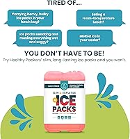 Vista 47 de Healthy Packers Cool Pack, Slim Long-Lasting Ice Packs - Great for Coolers or Lunch Box