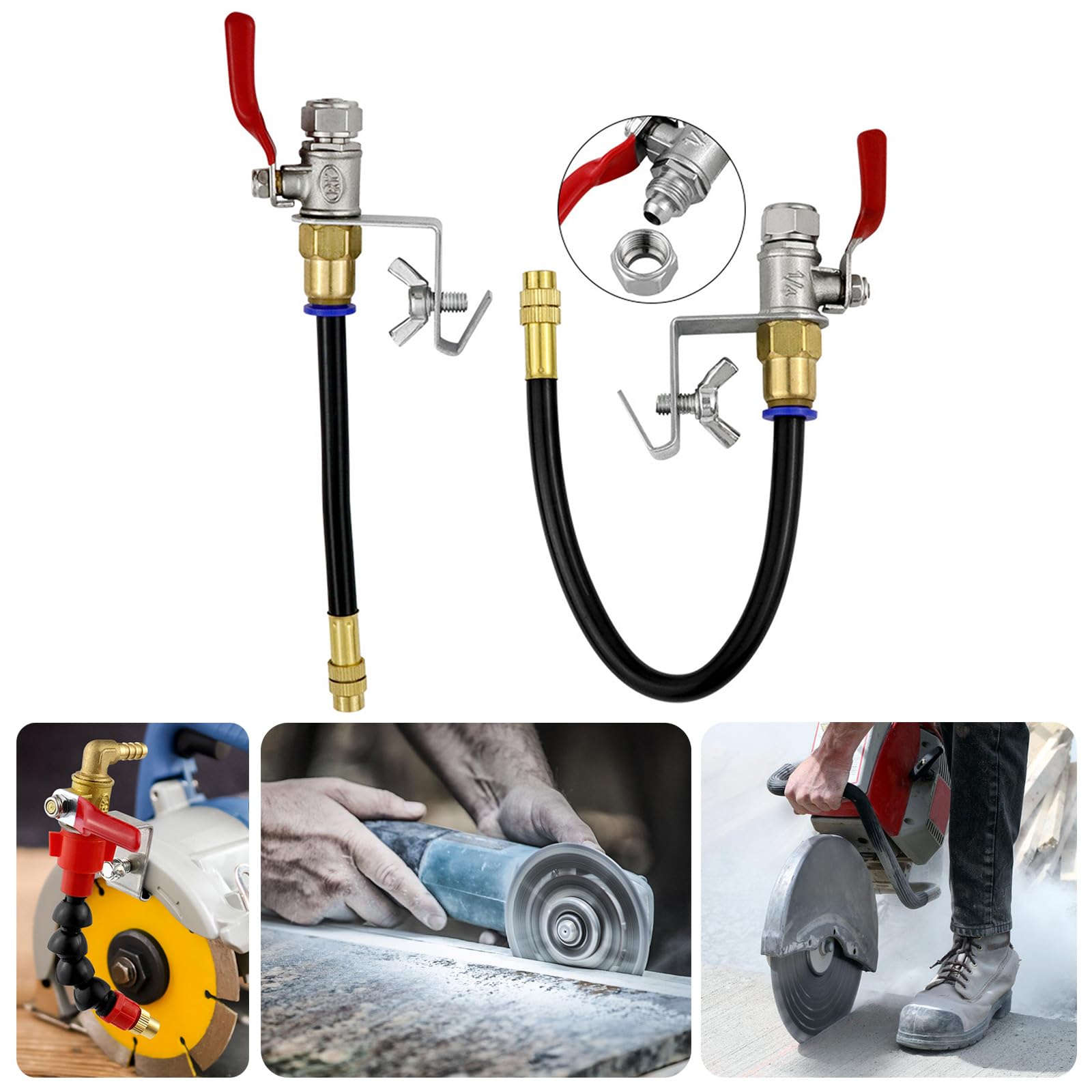 Dispositivo pulverizador de agua de fácil instalación para amoladoras angulares, aplicación segura de corte de piedra, adaptador de agua