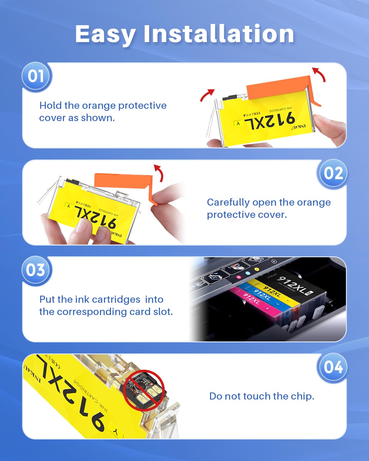INK4U 912XL Multipack Cartuchos (Alta Capacidad, con Chip) Compatible con HP 912XL 912 Tinta Compatible con HP Officejet 8012, 8014, 8015, 8017, OfficeJet Pro 8022, 8023, 8024, 8025 — view 5