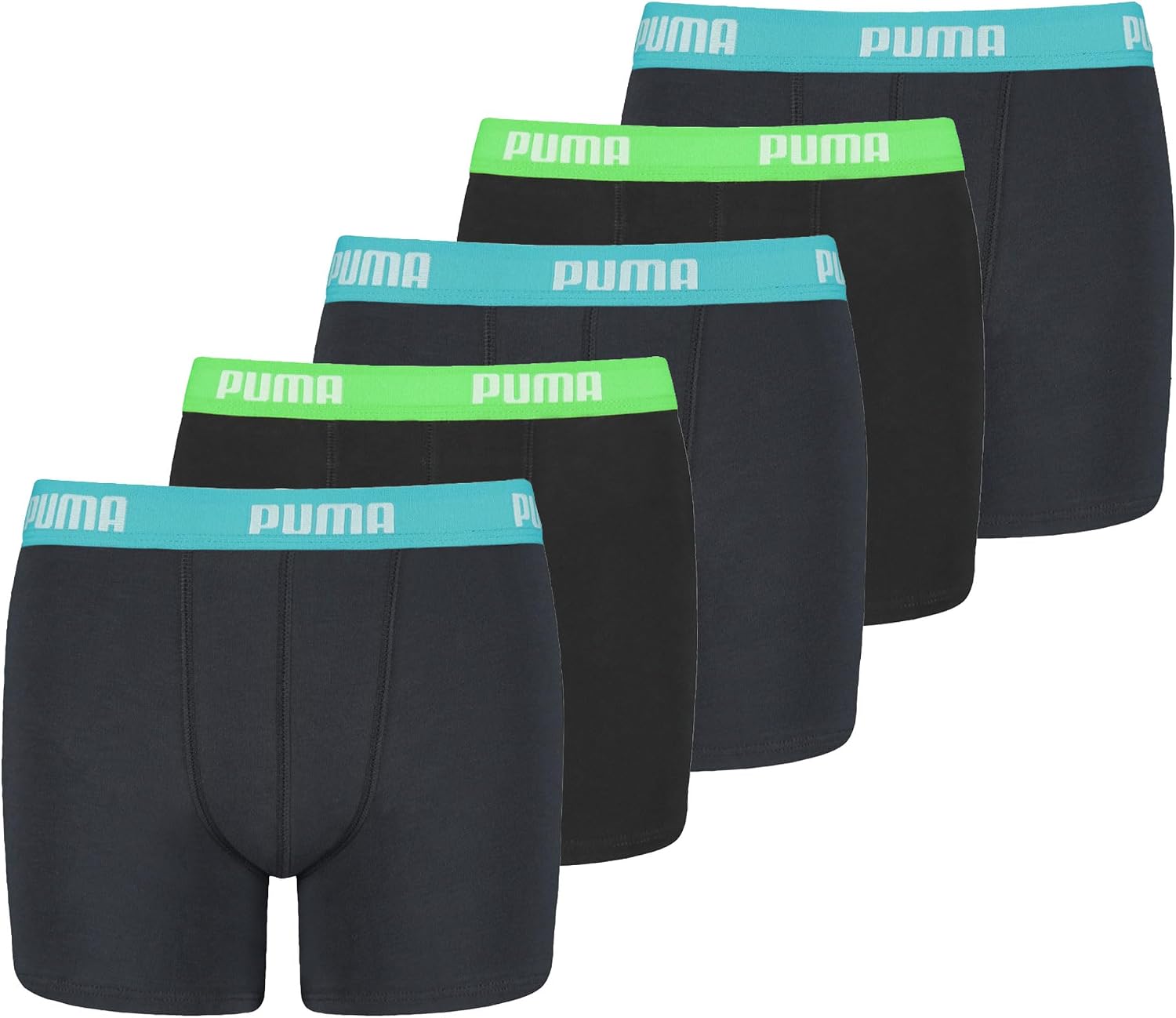 PUMA Bokserki chłopięce (5 sztuk), Atrament indyjski/turkus, 15-64