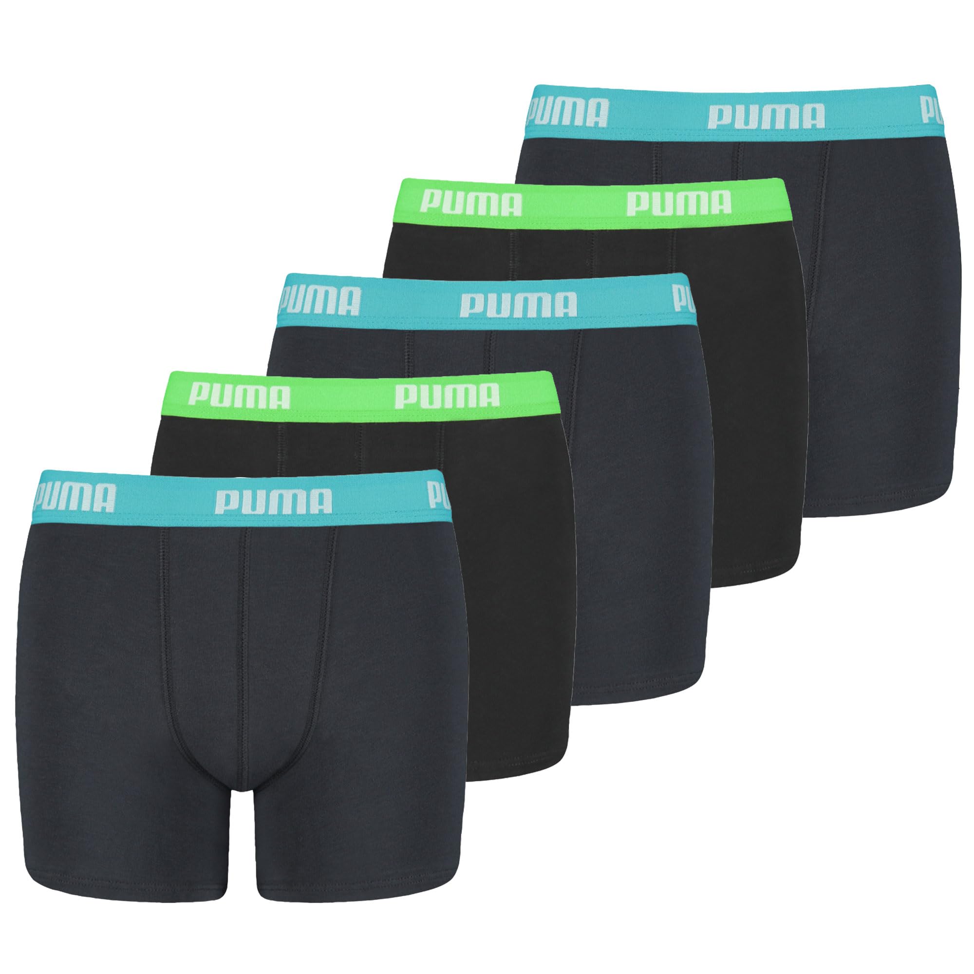 Puma boys Basic Boxer 5 Pack Ecom Boxer shorts, india ink/turquoise, 146-152