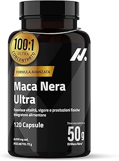Maca Nera Extra Forte 50.000 mg 100:1 – Integratore per Uomo con Maca Peruviana, Zinco e Vitamina B6 – Energia e Vitalità – Testosterone Support – 120 Capsule – Nyvos