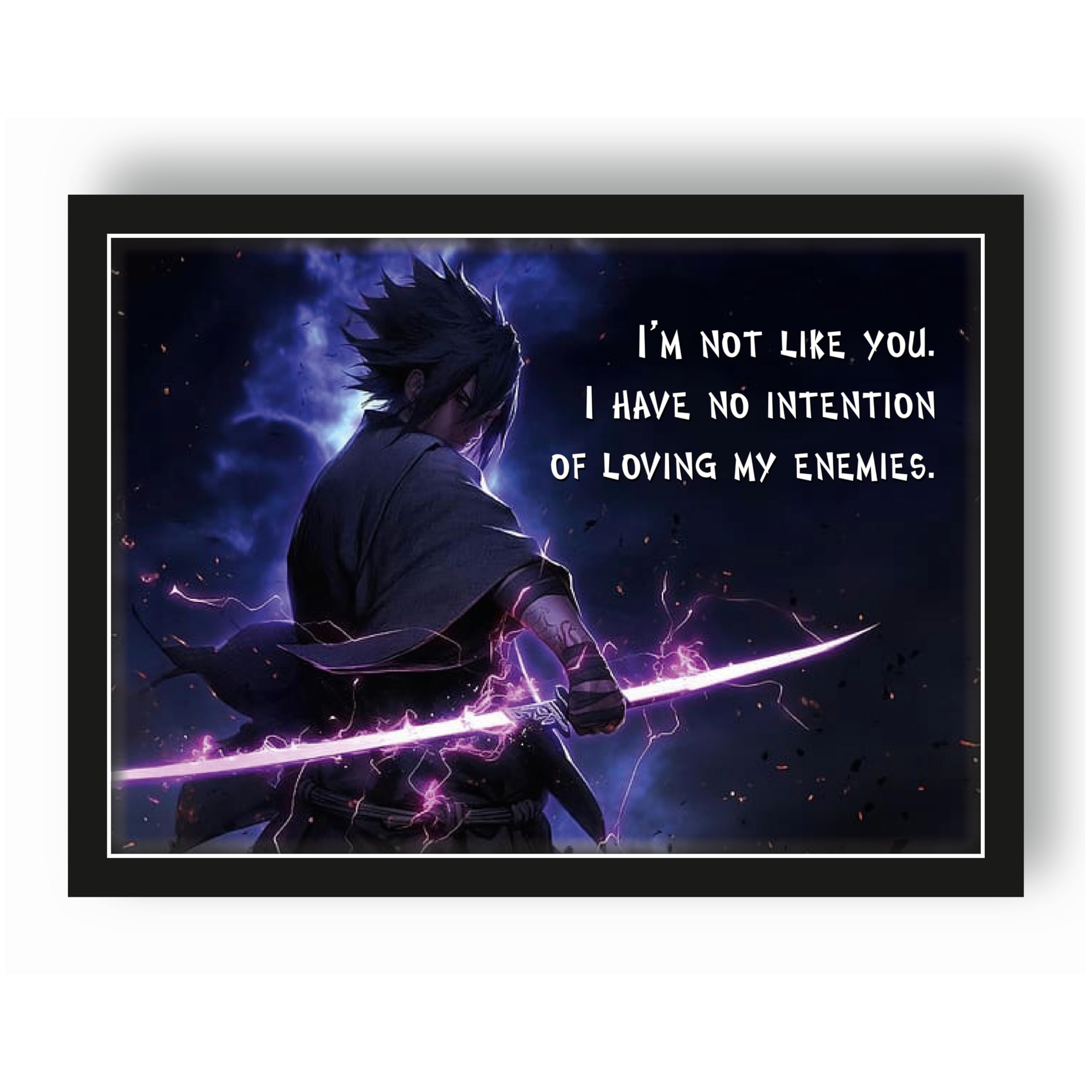 Sasuke Uchiha I Have No Intention of Loving My Enemies Quote Photo…