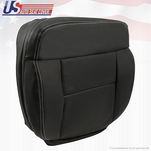 Miniatura 4 de Funda de asiento de piel perforada para Ford F-150 Lariat del lado del conductor, color negro