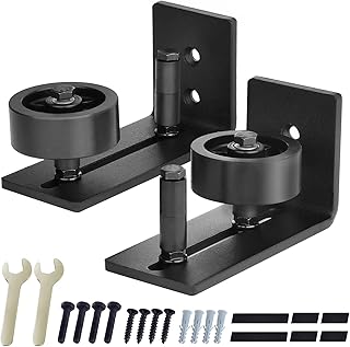 Barn Door Guide, 8 in 1 Barn Door Floor Guide Adjustable, Set of 2 Sliding Barn Door Hardware, Barn Door Track Stay Roller Heavy Duty, for Sliding Barn Doors